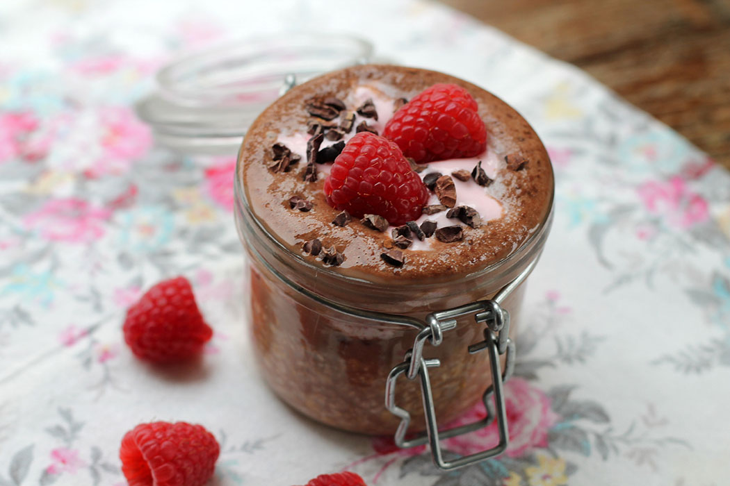 Overnight Oats Schoko Himbeere