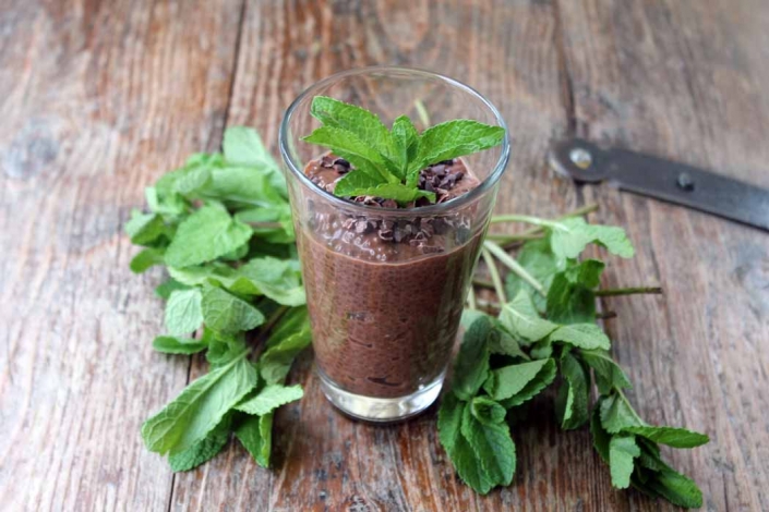 Chia-Pudding-Schoko-Minze