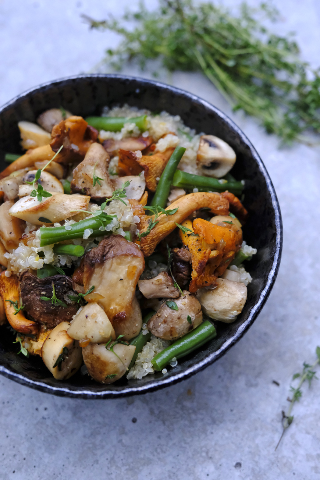 Rezept: Pilzpfanne mit Quinoa und Bohnen | Projekt: Gesund leben