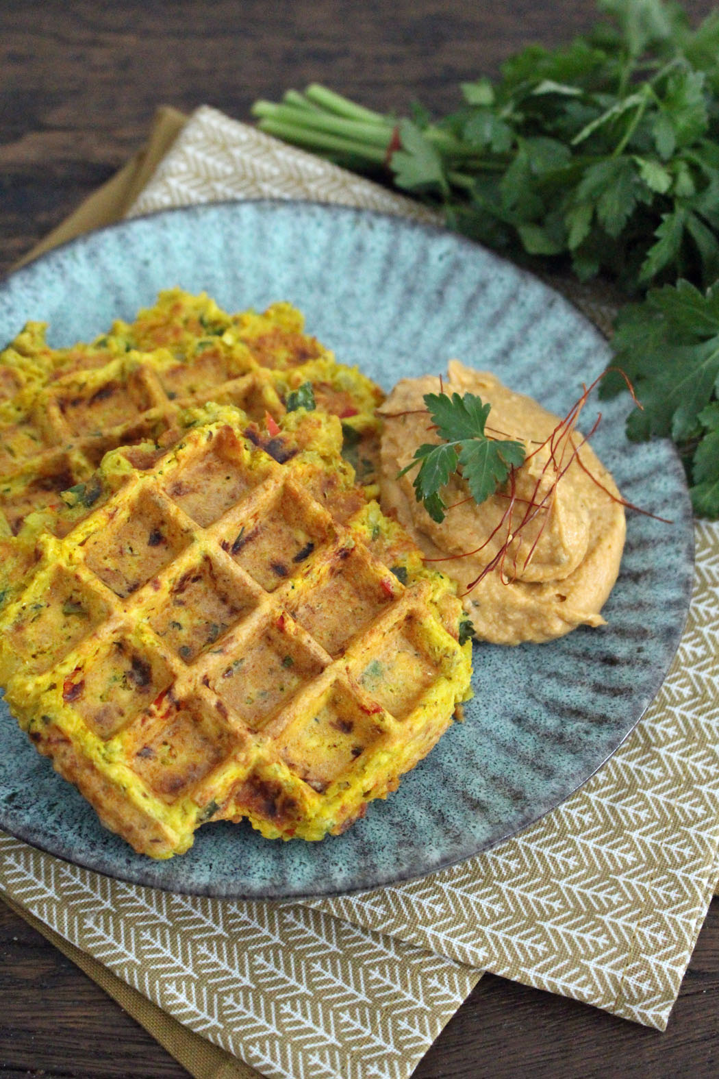 Orientalische Linsenwaffeln mit Hummus02