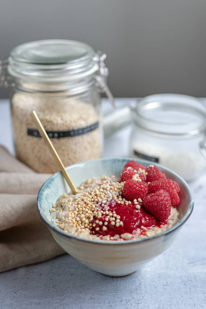 Rezept: Himbeer-Kokos-Porridge » Zuckerfrei-Challenge Phase 1