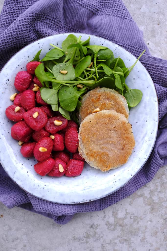 Kohlrabischnitzel mit Rote Bete Gnocchi03