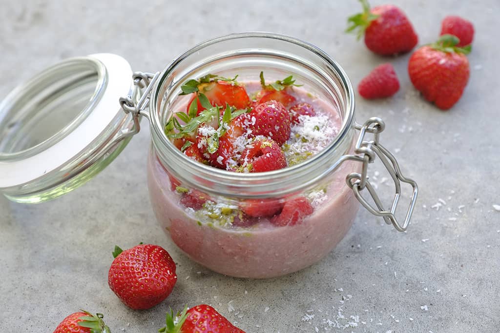 Overnight Oats Erdbeere Himbeere