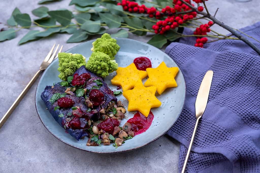 Rotkohl Roulade mit Polenta Sternen03