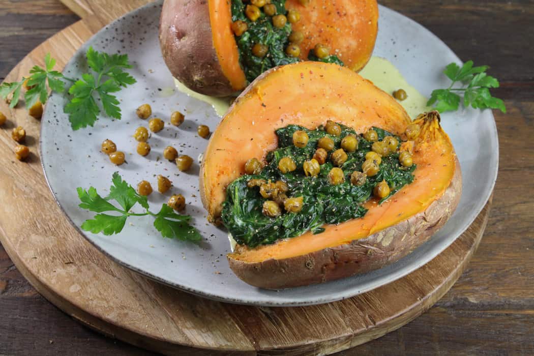Rezept: Gebackene Süßkartoffeln gesund &amp; lecker Nur 15Min. Arbeit