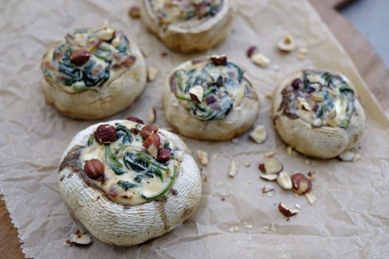 Gefüllte Champignons mit Spinat