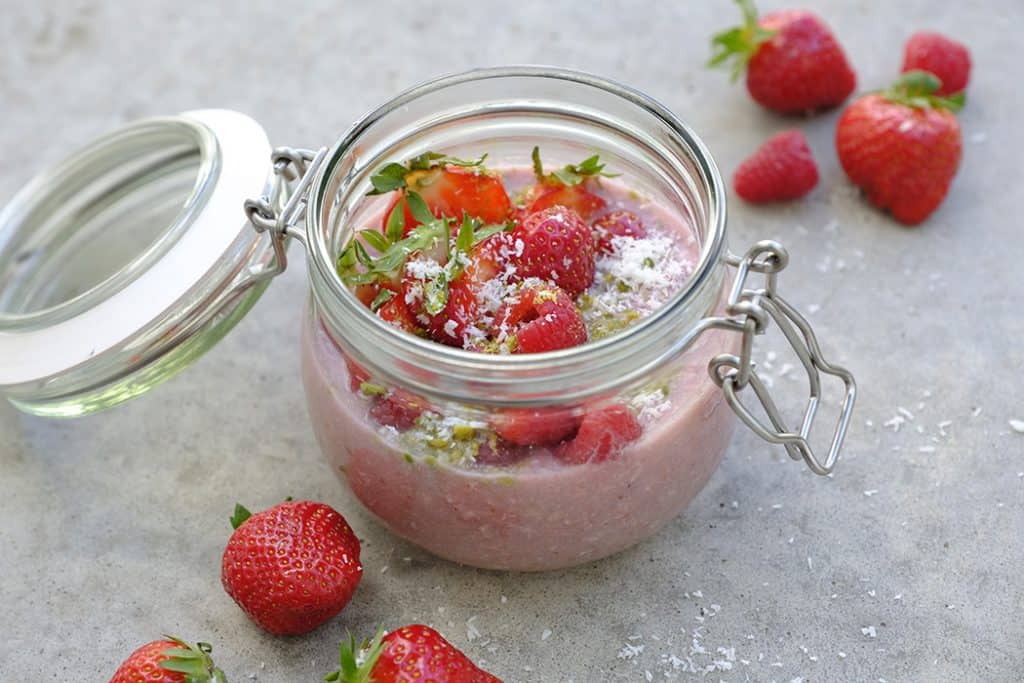 Overnight Oats Erdbeere Himbeere 17