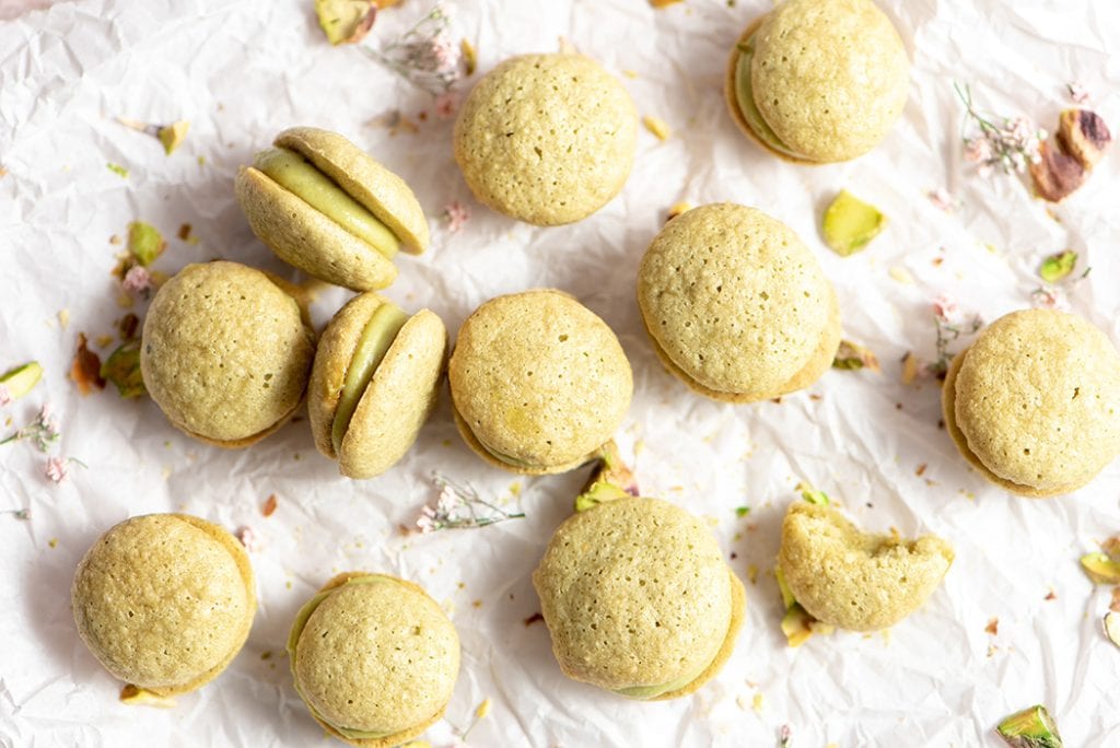 Zuckerfrei naschen Pistazien Macarons