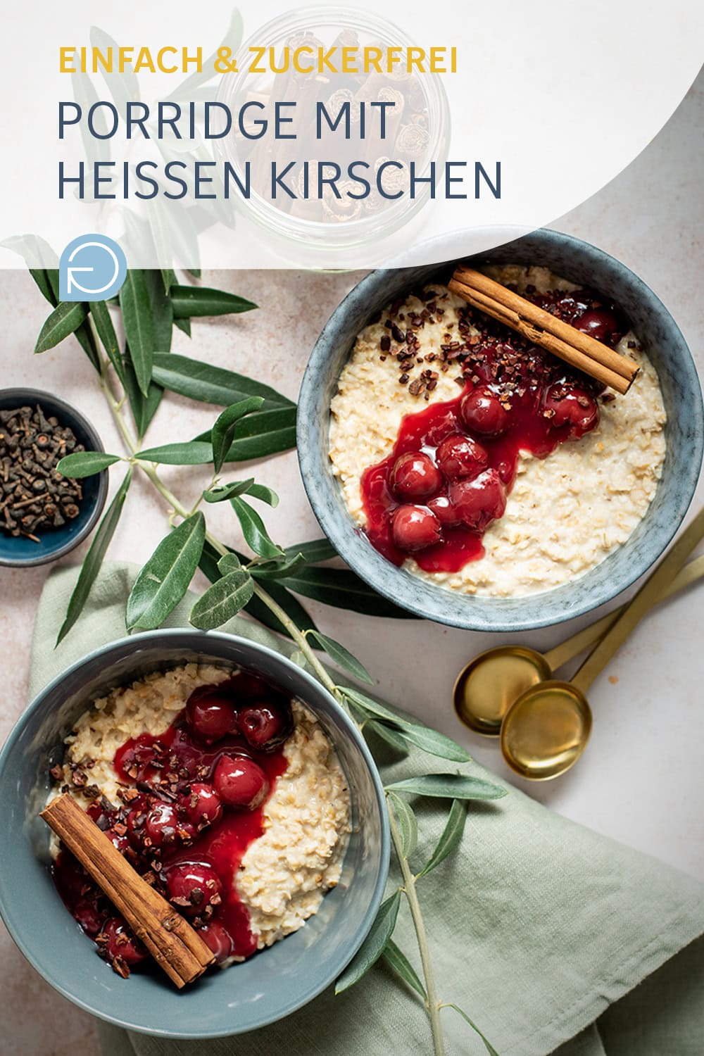 Rezept » Cremiger Porridge mit heißen Kirschen Rezept » Cremiger Porridge mit heißen Kirschen